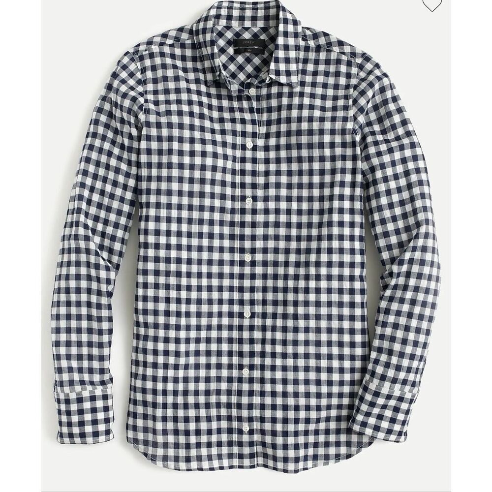 J. Crew Classic-fit Boy | Navy and White in crinkle gingham in 4